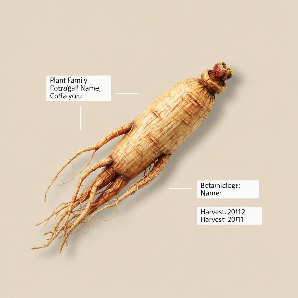Ginseng root botanical specimen